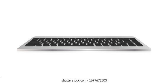 Keyboard vector illustration. Side view. Keyboard isolated on a white background.