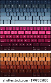 keyboard vector images blue pink brown 
