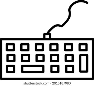 Diseño de iconos de línea de vector de teclado
