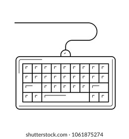 Keyboard vector line icon isolated on white background. Computer keyboard line icon for infographic, website or app.