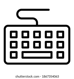keyboard vector line icon, school and education icon