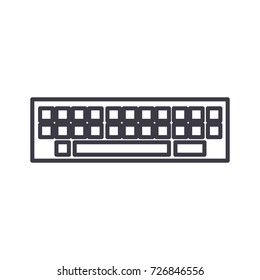 keyboard vector line icon, sign, illustration on background, editable strokes
