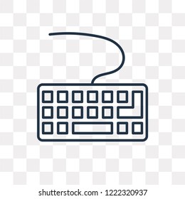Keyboard vector outline icon isolated on transparent background, high quality linear Keyboard transparency concept can be used web and mobile