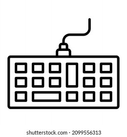 Keyboard Vector Outline Icon Isolated On White Background
