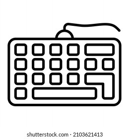 Keyboard Vector Outline Icon Isolated On White Background

