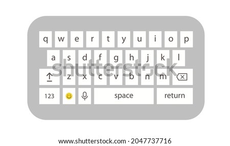 Keyboard vector phone isolated on white background. Messenger conversation mockup. smartphone ui, sms chat, ui, ux design. 10 eps