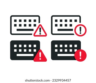 Icono de advertencia de teclado. Vector de ilustración