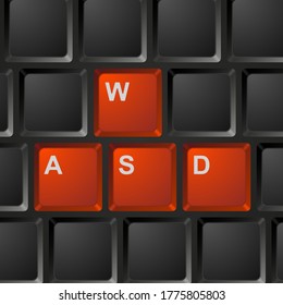 Keyboard WASD key. vector illustration
