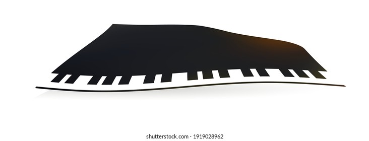 keyboard wavy  in angle perspective stock vector background