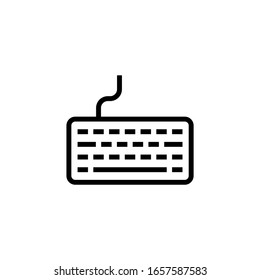 Keyboard wire icon in linear, outline icon isolated on white background