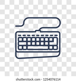 Keyboard Wire icon. Trendy linear Keyboard Wire logo concept on transparent background from hardware collection
