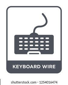 keyboard wire icon vector on white background, keyboard wire trendy filled icons from Hardware collection, keyboard wire simple element illustration