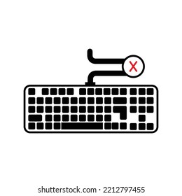 Keyboard wired damage icon | Black Vector illustration |