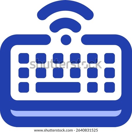 keyboard wireless icon blue style design