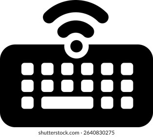 keyboard wireless icon glyph style design