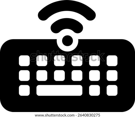keyboard wireless icon glyph style design