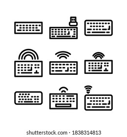 icono inalámbrico de teclado o logotipo símbolo de signo aislado ilustración vectorial - Colección de iconos vectoriales de estilo negro de alta calidad
