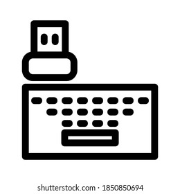 icono inalámbrico de teclado o logotipo símbolo de signo aislado ilustración vectorial - iconos vectoriales de estilo negro de alta calidad
