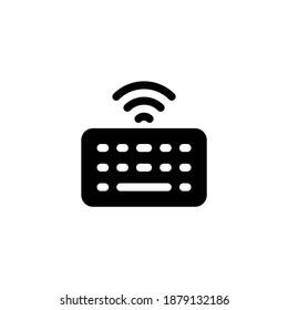 Teclado Tecnología inalámbrica Icono de glifo, logotipo e ilustración Vector