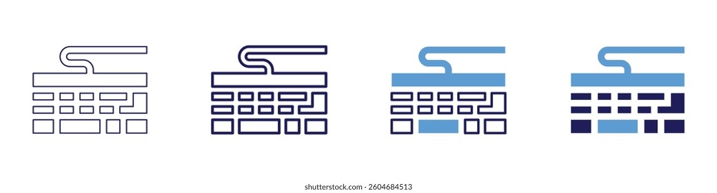Keyboard wrist rest icon in 4 different styles. Thin Line, Line, Bold Line, Duotone. Duotone style. Editable stroke.