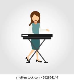 Keyboardist Character Design Vector. Cartoon Style 
