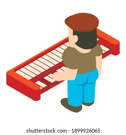 Keyboardist icon. Isometric illustration of keyboardist vector icon for web