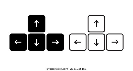 Keyboards arrow buttons icon set