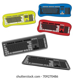 Keyboards illustration on white background
