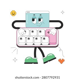 Keybord Retro Vector Illustration Eps 10 File