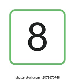 Keycap Digit Eight icon vector image. Can also be used for Symbols. Suitable for mobile apps, web apps and print media.