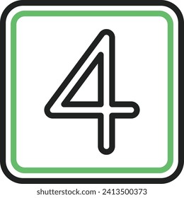 Imagen vectorial de icono del dígito 4 del teclado. Adecuado para aplicaciones web móviles y medios de impresión.