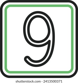 Keycap Digit Nine icon vector image. Suitable for mobile application web application and print media.