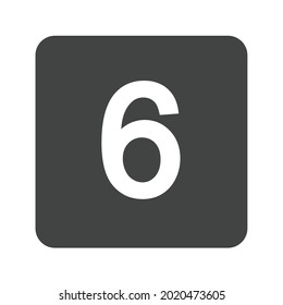 Keycap Digit Six icon vector image. Can also be used for Symbols. Suitable for mobile apps, web apps and print media.