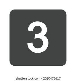 Keycap Digit Three icon vector image. Can also be used for Symbols. Suitable for mobile apps, web apps and print media.