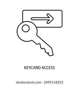 keycard access concept line icon. Simple element illustration. keycard access concept outline symbol design.