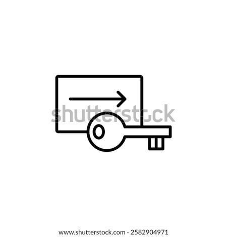 Keycard access icon Flat fill set collection