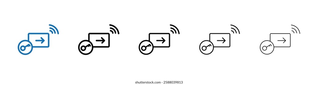 Keycard access icon Outline vector logo for web ui
