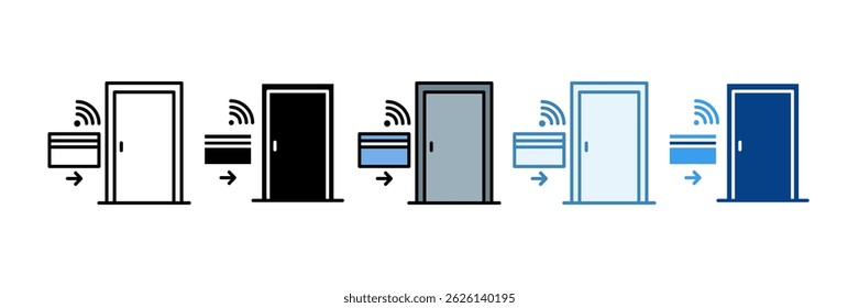 Keycard Access Icon Set Multiple Style Collection