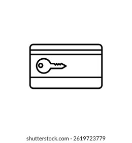 Keycard access icon Vector flat thin line, simple illustration for web and app..eps
