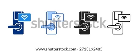 Keycard Icon Set Multiple Style Vector Illustration.