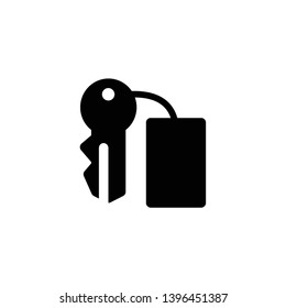 keycard, key icon vector illustration