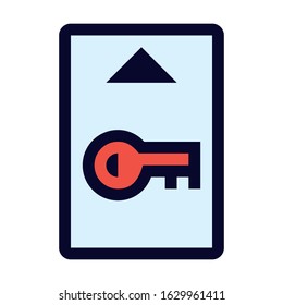 Keycard. Simple Vector Color Icon.