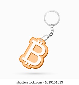 Keychain with bitcoin symbol 