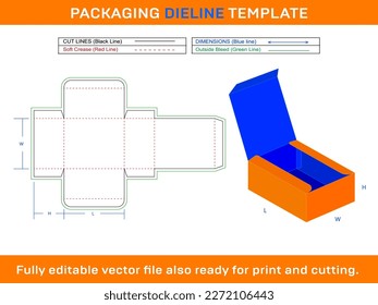 Keychain Box, Candy Box, Wedding Favor Box, Dieline Template