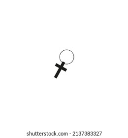 Keychain with a cross on a white background