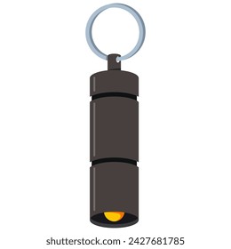 Keychain flashlight vector cartoon illustration isolated on a white background.