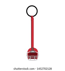 Keychain with a football helmet, vector isolated and flat illustration