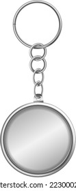 Keychain holder mockup. Realistic door key chain isolated on white background