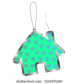 keychain house isolated vector illustration 
