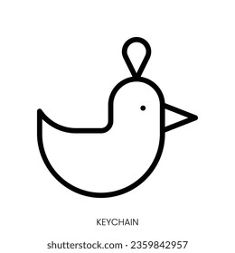 keychain icon. Line Art Style Design Isolated On White Background